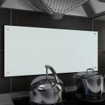 Painel Anti-salpicos de Cozinha Branco 90x40 cm Vidro Temperado - 249457