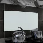 Painel Anti-salpicos de Cozinha Branco 80x40 cm Vidro Temperado - 249454