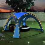 Tenda Festas com LED e 4 Paredes Laterais 3,6x3,6x2,3 m Azul - 92236