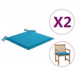 Almofadões para Cadeiras de Jardim 2 Peças 50x50x3 cm Azul - 47601