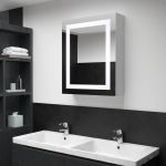 Móvel de WC Armário Espelhado com LED 50x13x70 cm - 285116
