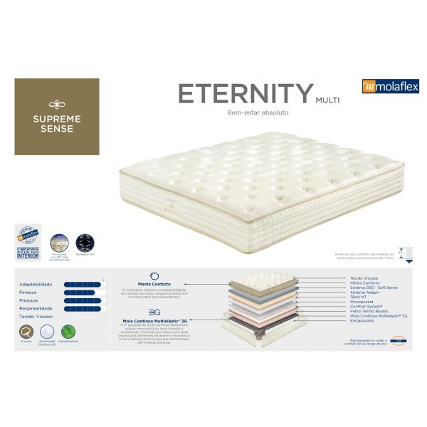 Colchão Molaflex Eternity Multi Molas Ensacadas - Supreme 140x190
