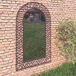 Espelho de Parede Arqueado para Jardim 60x110 cm Preto - 275608