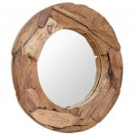 Espelho Decorativo em Teca 80 cm Redondo - 244561