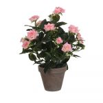 Mica Decorations Vaso Cinzento com Rosas Rosa Pvc 11.5Cm. 33X25Cm - 83343