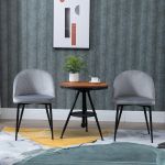 HomCom Conjunto de 2 Cadeiras de Jantar Modernas Estofadas 49x50 x 77cm Cinza