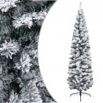 Árvore de Natal Artificial Fina com Neve 180 cm Pvc Verde - 320954
