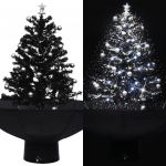 Árvore Natal com Neve Base Formato Guarda-chuva 75 cm Pvc Preto - 289931