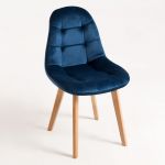 Cadeira Kelen Veludo Azul