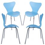 Conjunto 4 Cadeiras Jacop Azul Claro