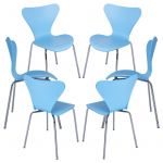 Conjunto 6 Cadeiras Jacop Azul Claro
