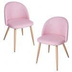 Conjunto 2 Cadeiras Vint Tecido Rosa Claro