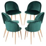 Conjunto 6 Cadeiras Vint Veludo Verde