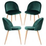 Conjunto 4 Cadeiras Vint Veludo Verde