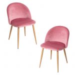 Conjunto 2 Cadeiras Vint Veludo Rosa