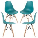 Conjunto 4 Cadeiras Tower Basic Verde-azulado