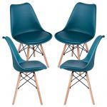 Conjunto 4 Cadeiras Tilsen Verde-azulado