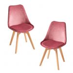 Conjunto 2 Cadeiras Synk Veludo Rosa