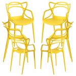 Conjunto 6 Cadeiras de Jardim Korme Amarelo