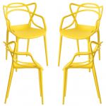 Conjunto 4 Cadeiras de Jardim Korme Amarelo