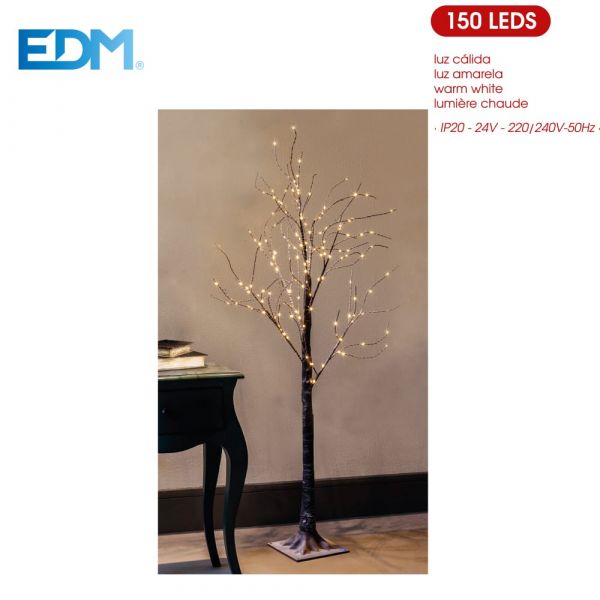EDM Árvore de Natal Branco Quente 150 LED 1,2m | Kuantokusta