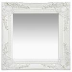 Espelho de Parede Estilo Barroco 40x40 cm Branco - 320304