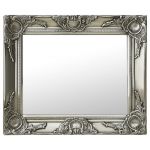 Espelho de Parede Estilo Barroco 50x40 cm Prateado - 320310
