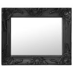 Espelho de Parede Estilo Barroco 50x40 cm Preto - 320311