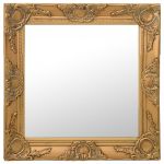 Espelho de Parede Estilo Barroco 50x50 cm Dourado - 320313