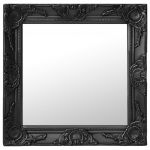 Espelho de Parede Estilo Barroco 50x50 cm Preto - 320315