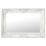 Espelho de Parede Estilo Barroco 60x40 cm Branco - 320328