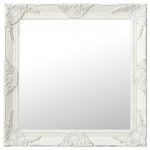 Espelho de Parede Estilo Barroco 60x60 cm Branco - 320332