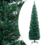 Árvore de Natal Artificial Fina com Suporte 240 cm Pvc Verde - 320952