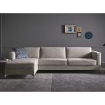 Sofá Crispalmóvel Chaise Lounge Tecido Cinza Bolema 250 x 170 x 85 cm