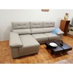 Sofá Crispalmóvel Chaise Lounge Ecopele Cinza Goya 250 x 95 x 105 cm