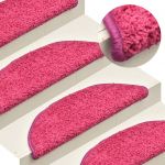 Tapete/carpete para Degraus 15 Peças 56x17x3 cm Rosa - 322380