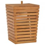 Cesto para Roupa Suja 30x30x45 cm Madeira de Teca Maciça - 289074