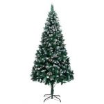 Arvore Natal Rosa Com Neve 185CM