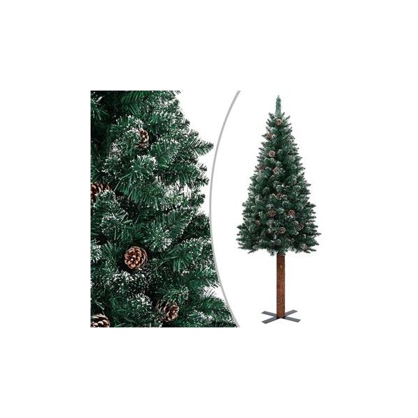 Árvore de Natal Fina Madeira Genuína e Neve Branca 210 cm Verde - 320962 |  Kuantokusta