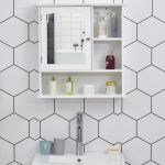 Kleankin Gabinete de Banheiro Branco 60x18x63 cm