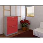 Ideia Home Design Sapateira Terry Cinzento e Vermelho 74 x 91 x 29,5 cm