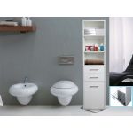 Móvel de WC Ideia Home Design Móvel Siena Alto Brilho, Branco Lacado 38 x 180 x 38 cm