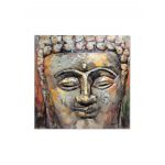 Dekodonia Pintura Buda Madeira Metal Oriental Buda (80 x 80 x 7 cm) - S3007051