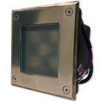 Projector led Quadrado Inox para Encastrar IP67 220V Ac 5W Branco F. 6000K - MEDEL83303