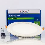V-TAC Painel LED de Encastrar 12W Redondo Aro Branco Branco Quente - 4857