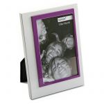 Porta-retratos Alumínio Branco/violeta Medida: 2,1 x 24,2 x 29,2 cm - S3400243