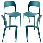 Conjunto 4 Cadeiras Inis Verde-azulado