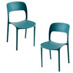 Conjunto 2 Cadeiras Inis Verde-azulado