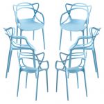 Conjunto 6 Cadeiras Korme Kid (infantil) Azul Claro