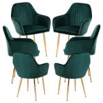 Conjunto 6 Cadeiras Chic Golden Verde